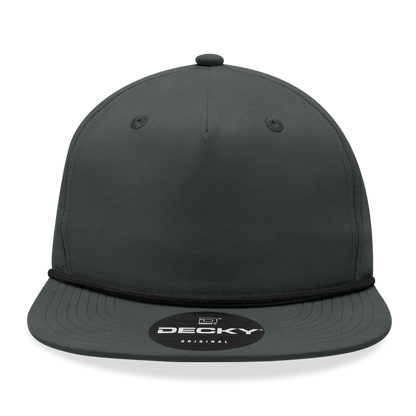 Decky 6032 - Classic Grandpa Rope Cap, 5 Panel Flat Bill Hat, Snapback