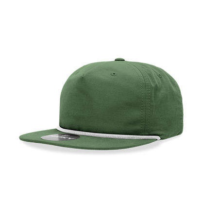 Decky 6032 - Classic Grandpa Rope Cap, 5 Panel Flat Bill Hat, Snapback