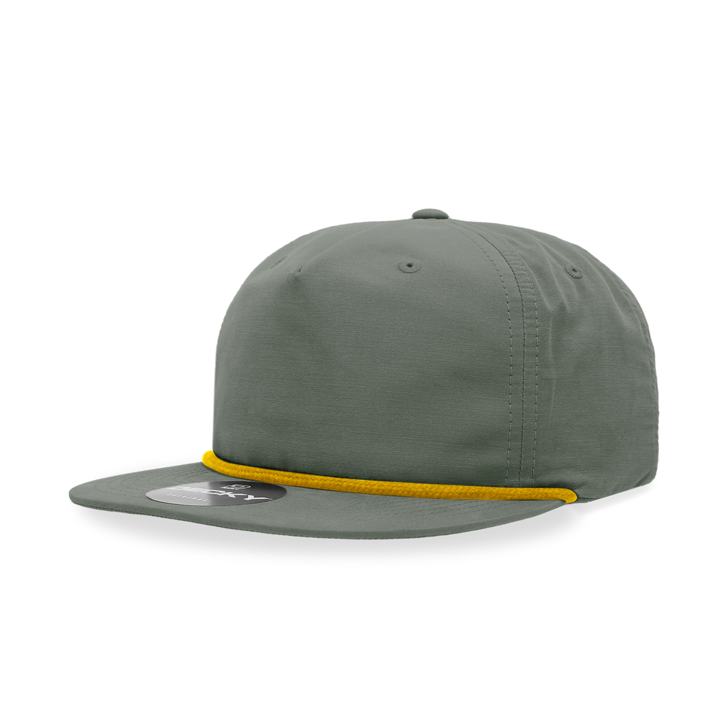 Decky 6032 - Classic Grandpa Rope Cap, 5 Panel Flat Bill Hat, Snapback