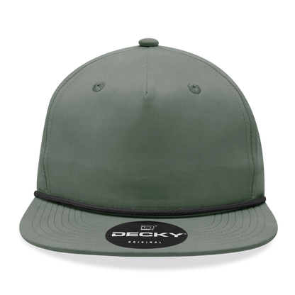 Decky 6032 - Classic Grandpa Rope Cap, 5 Panel Flat Bill Hat, Snapback