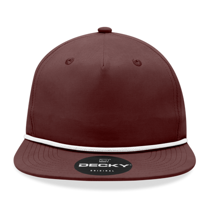 Decky 6032 - Classic Grandpa Rope Cap, 5 Panel Flat Bill Hat, Snapback
