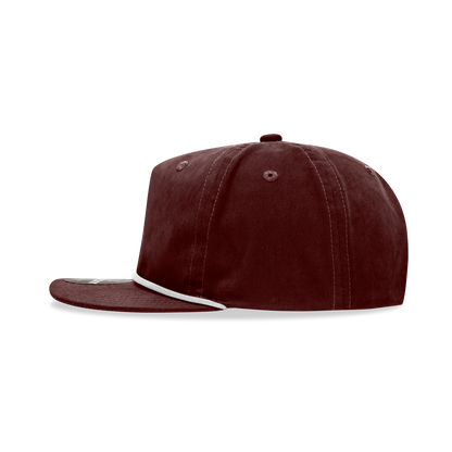 Decky 6032 - Classic Grandpa Rope Cap, 5 Panel Flat Bill Hat, Snapback