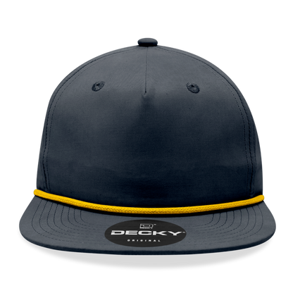 Decky 6032 - Classic Grandpa Rope Cap, 5 Panel Flat Bill Hat, Snapback