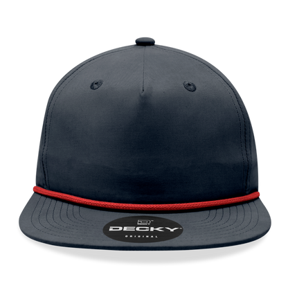 Decky 6032 - Classic Grandpa Rope Cap, 5 Panel Flat Bill Hat, Snapback