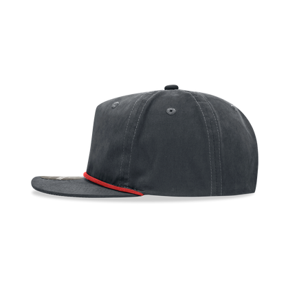 Decky 6032 - Classic Grandpa Rope Cap, 5 Panel Flat Bill Hat, Snapback