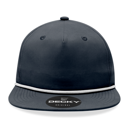 Decky 6032 - Classic Grandpa Rope Cap, 5 Panel Flat Bill Hat, Snapback
