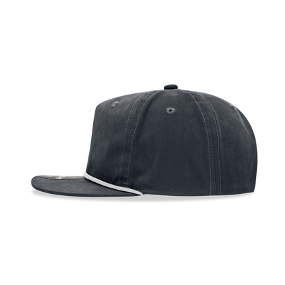 Decky 6032 - Classic Grandpa Rope Cap, 5 Panel Flat Bill Hat, Snapback