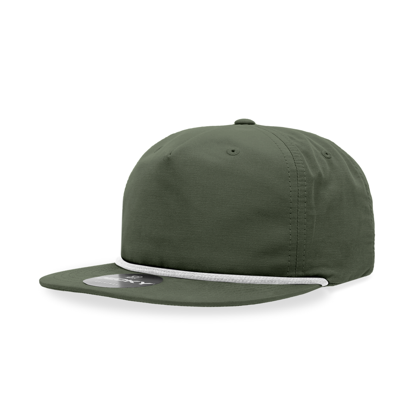 Decky 6032 - Classic Grandpa Rope Cap, 5 Panel Flat Bill Hat, Snapback