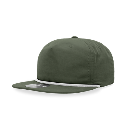 Decky 6032 - Classic Grandpa Rope Cap, 5 Panel Flat Bill Hat, Snapback