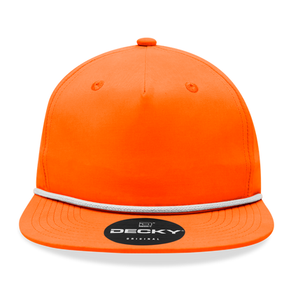 Decky 6032 - Classic Grandpa Rope Cap, 5 Panel Flat Bill Hat, Snapback