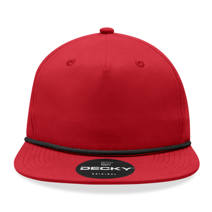 Decky 6032 - Classic Grandpa Rope Cap, 5 Panel Flat Bill Hat, Snapback