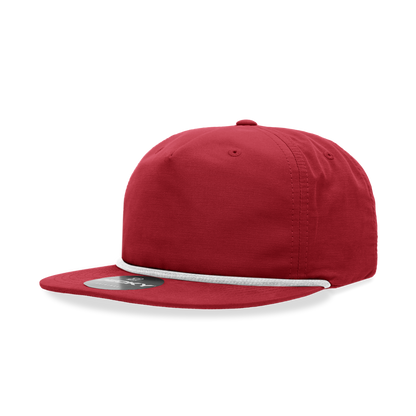 Decky 6032 - Classic Grandpa Rope Cap, 5 Panel Flat Bill Hat, Snapback