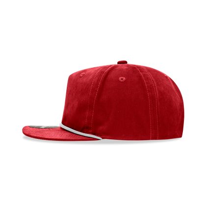 Decky 6032 - Classic Grandpa Rope Cap, 5 Panel Flat Bill Hat, Snapback