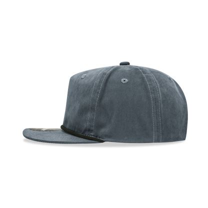 Decky 6032 - Classic Grandpa Rope Cap, 5 Panel Flat Bill Hat, Snapback