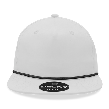 Decky 6032 - Classic Grandpa Rope Cap, 5 Panel Flat Bill Hat, Snapback