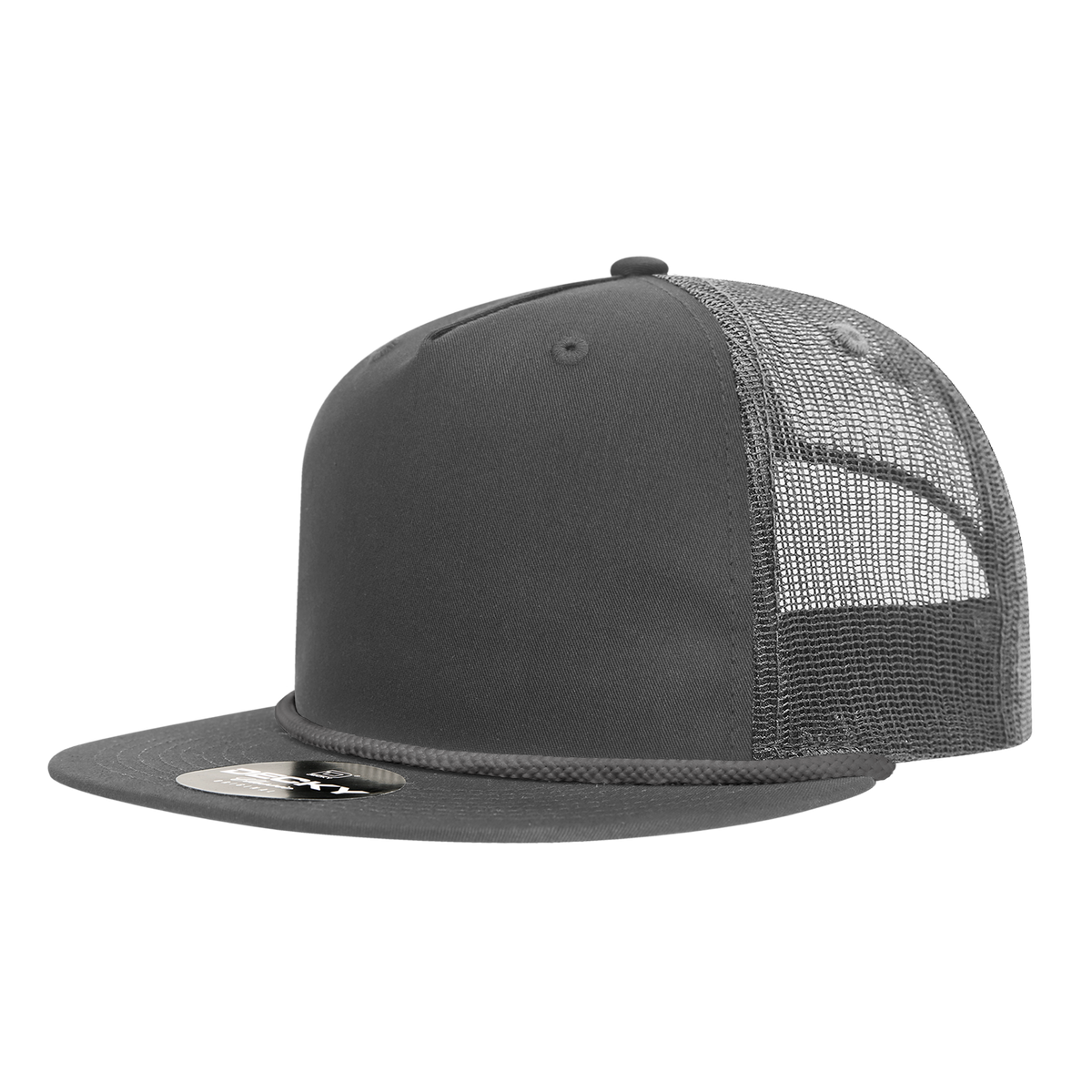 Decky 6041 5-Panel High Profile Relaxed Cotton Blend Trucker Hat with Rope