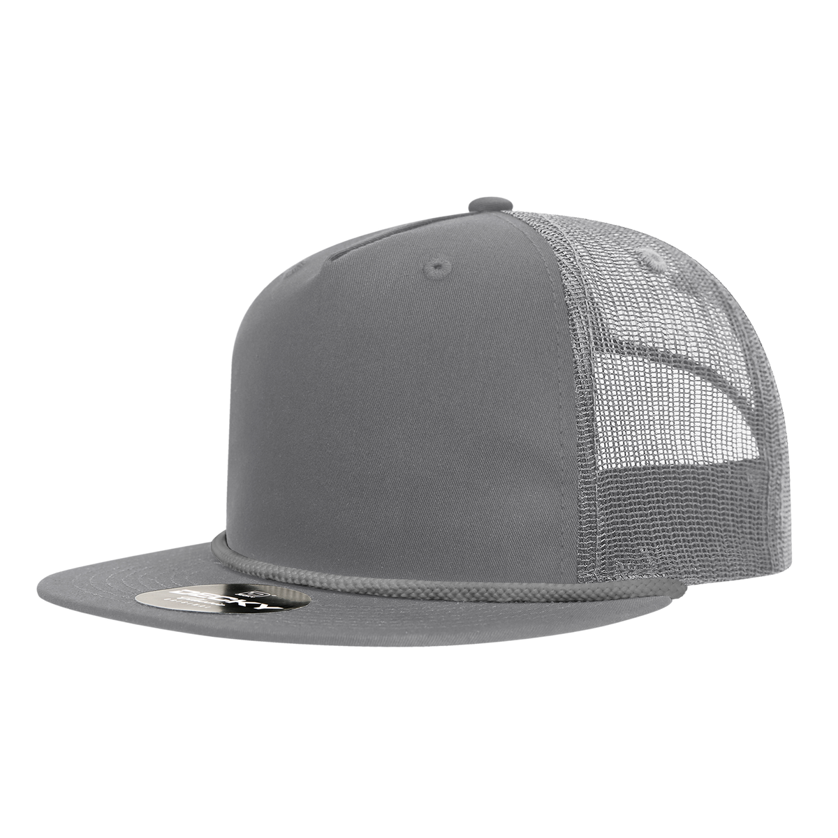 Decky 6041 5-Panel High Profile Relaxed Cotton Blend Trucker Hat with Rope