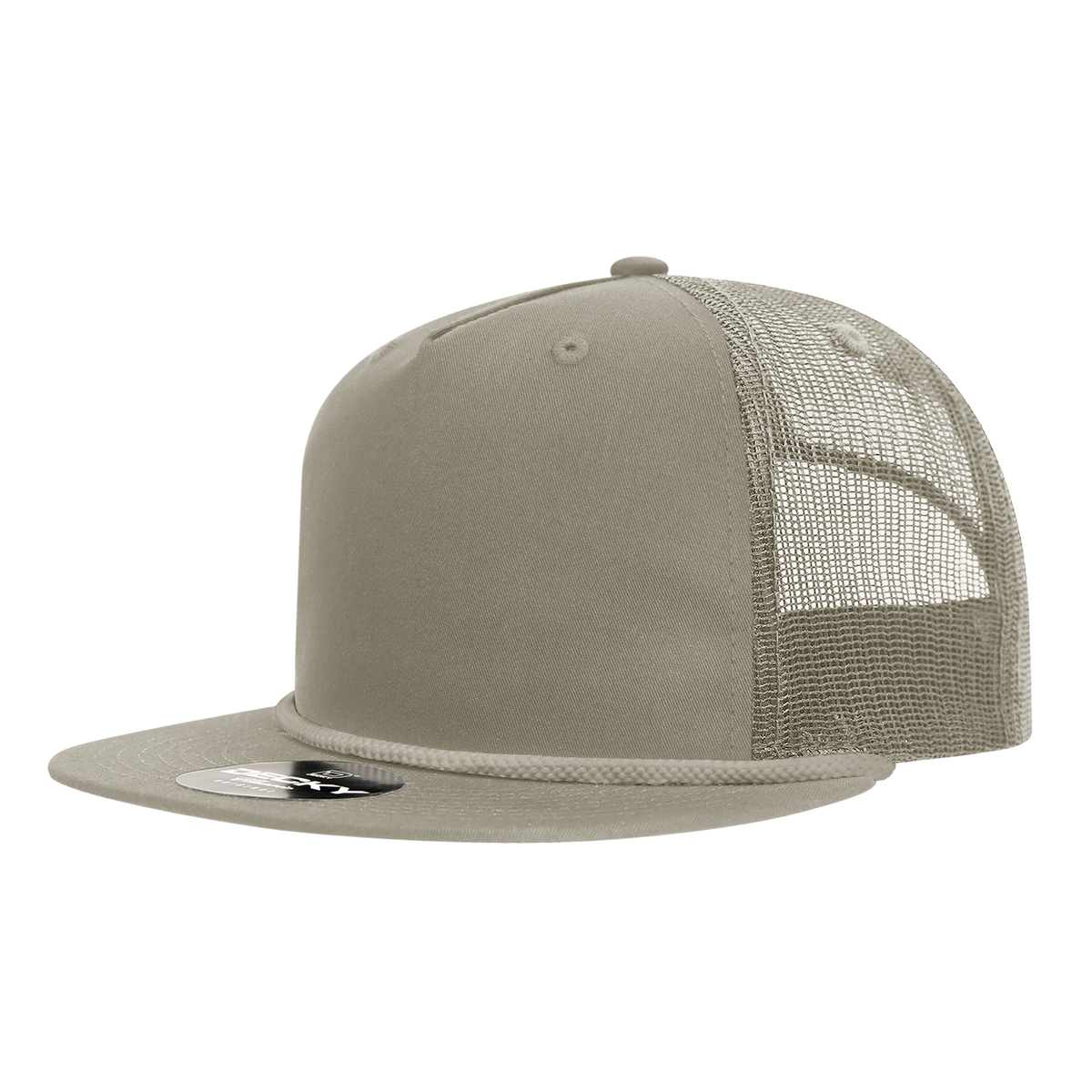 Decky 6041 5-Panel High Profile Relaxed Cotton Blend Trucker Hat with Rope