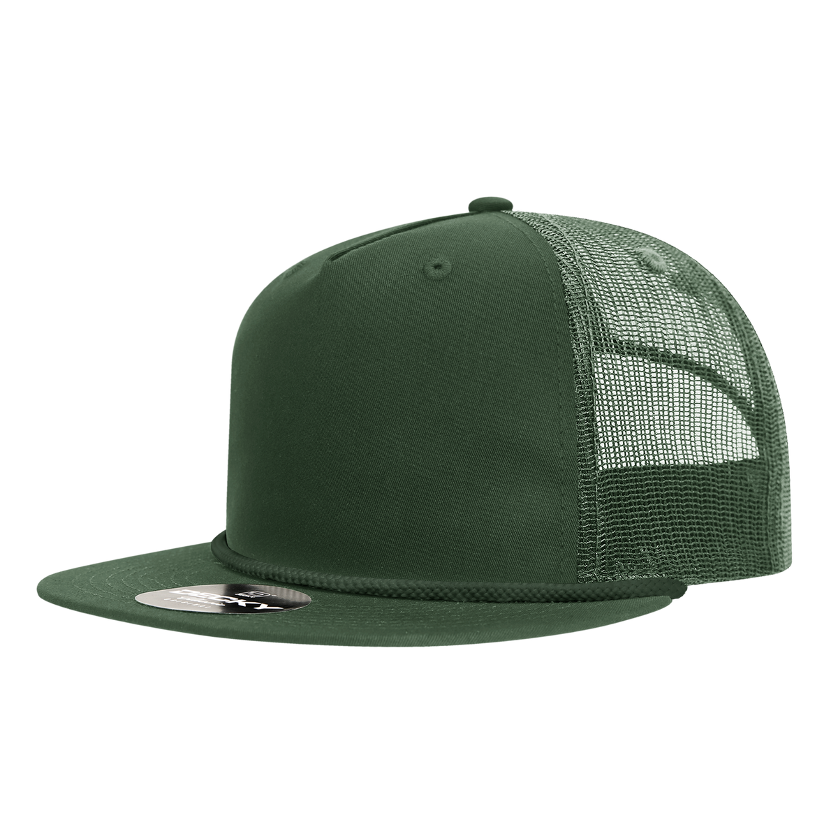 Decky 6041 5-Panel High Profile Relaxed Cotton Blend Trucker Hat with Rope