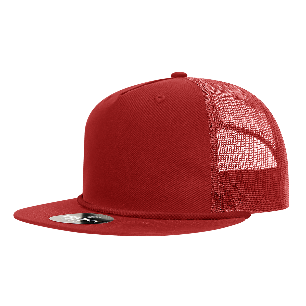 Decky 6041 5-Panel High Profile Relaxed Cotton Blend Trucker Hat with Rope