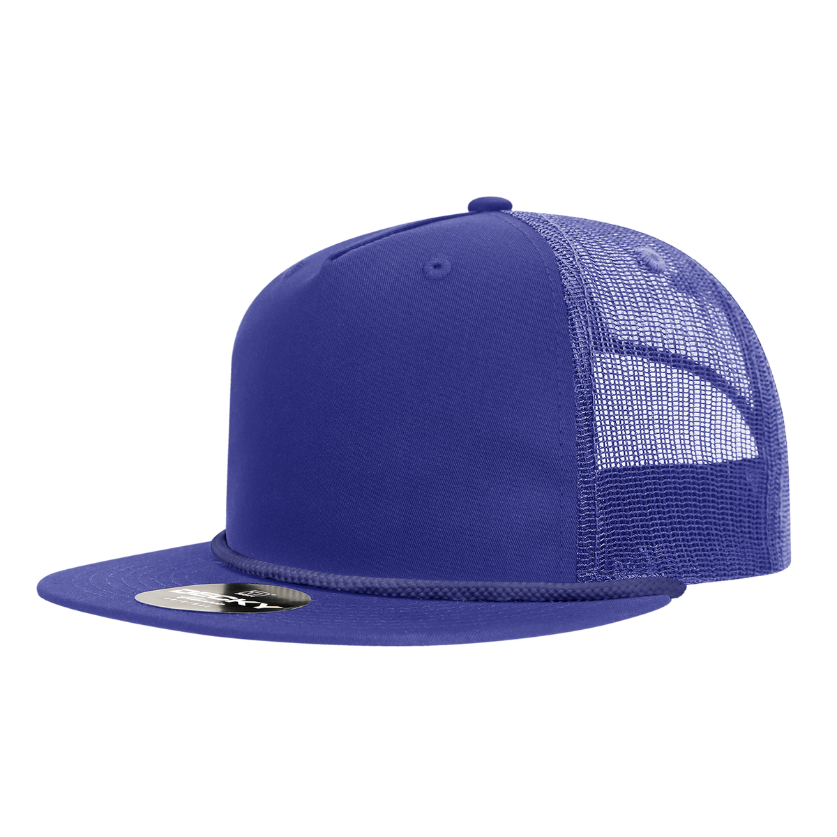 Decky 6041 5-Panel High Profile Relaxed Cotton Blend Trucker Hat with Rope