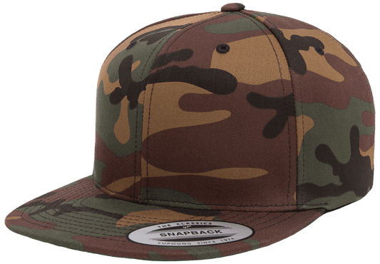 Yupoong 6089CM Premium Camo Snapback Hat Flat Bill Cap Camouflage YP Classics - Star Hats & Embroidery