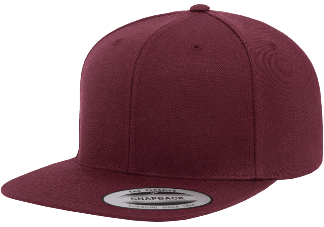 Yupoong 6089M Premium Snapback Hat Flat Bill Cap - YP Classics