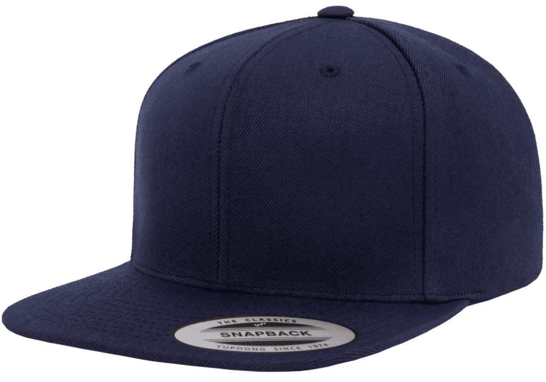 Yupoong 6089M Premium Snapback Hat Flat Bill Cap - YP Classics