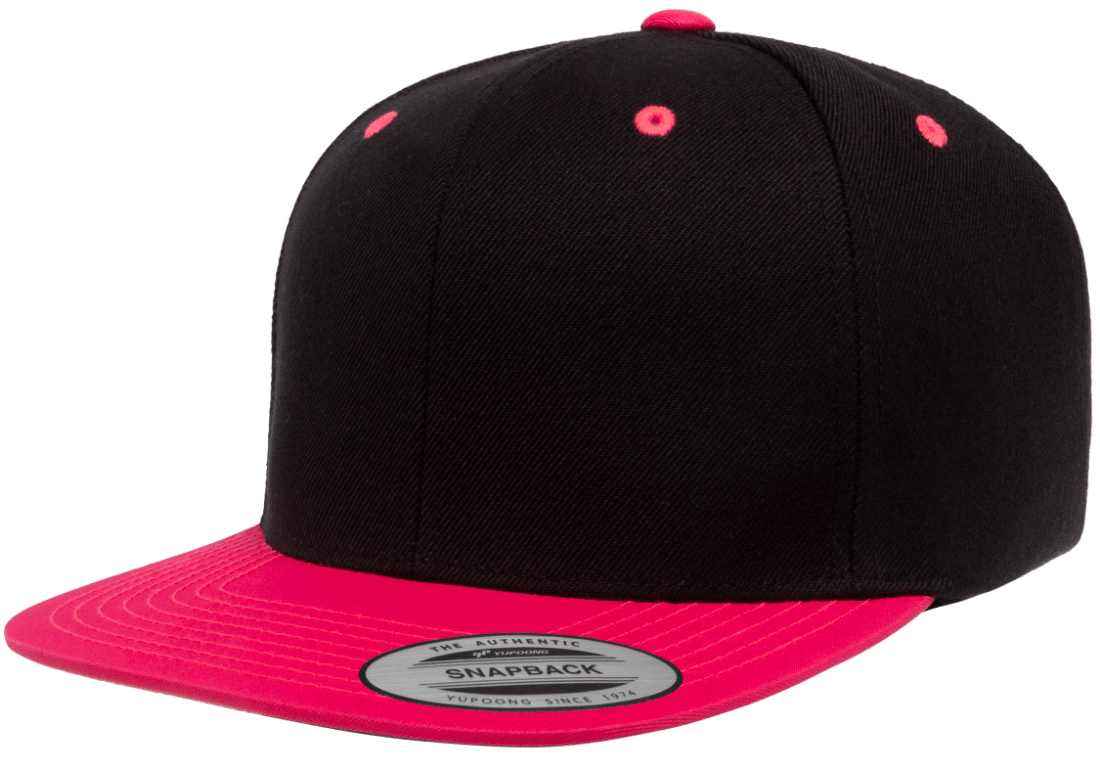 Yupoong 6089MT Premium Snapback Hat Flat Bill Cap, 2-Tone Colors - YP Classics