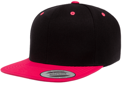 Yupoong 6089MT Premium Snapback Hat Flat Bill Cap, 2-Tone Colors - YP Classics