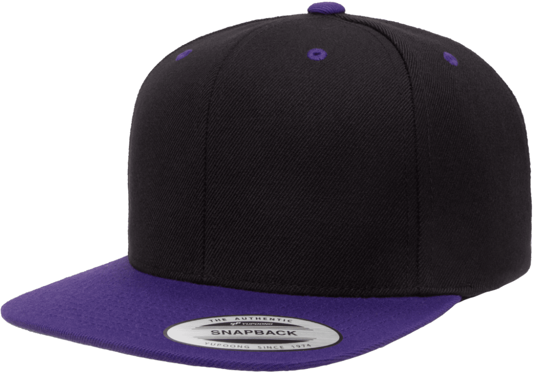 Yupoong 6089MT Premium Snapback Hat Flat Bill Cap, 2-Tone Colors - YP Classics