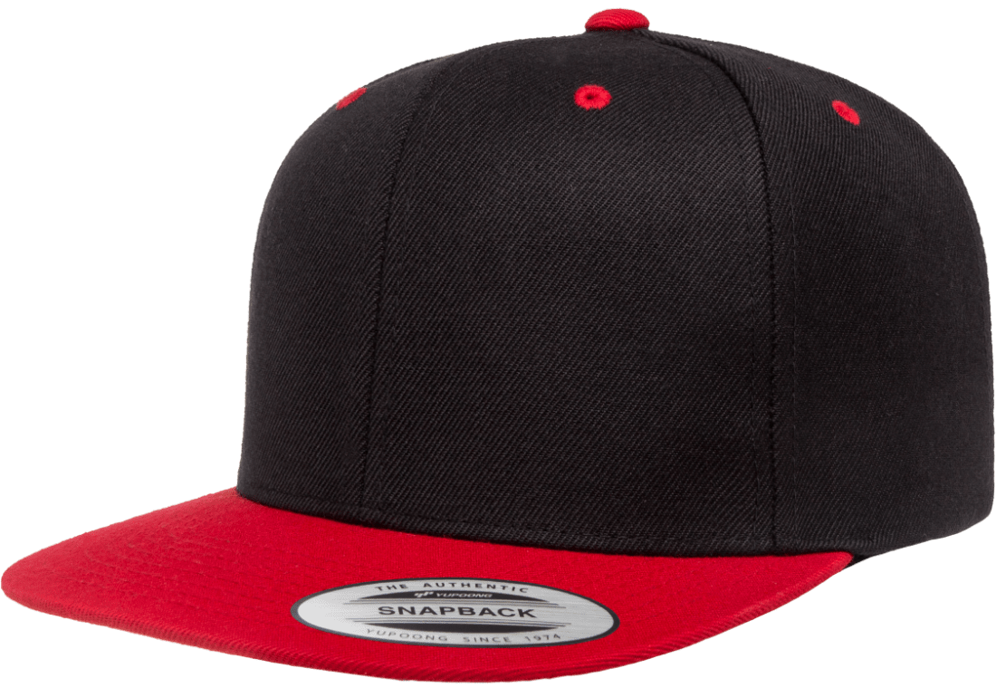 Yupoong 6089MT Premium Snapback Hat Flat Bill Cap, 2-Tone Colors - YP Classics