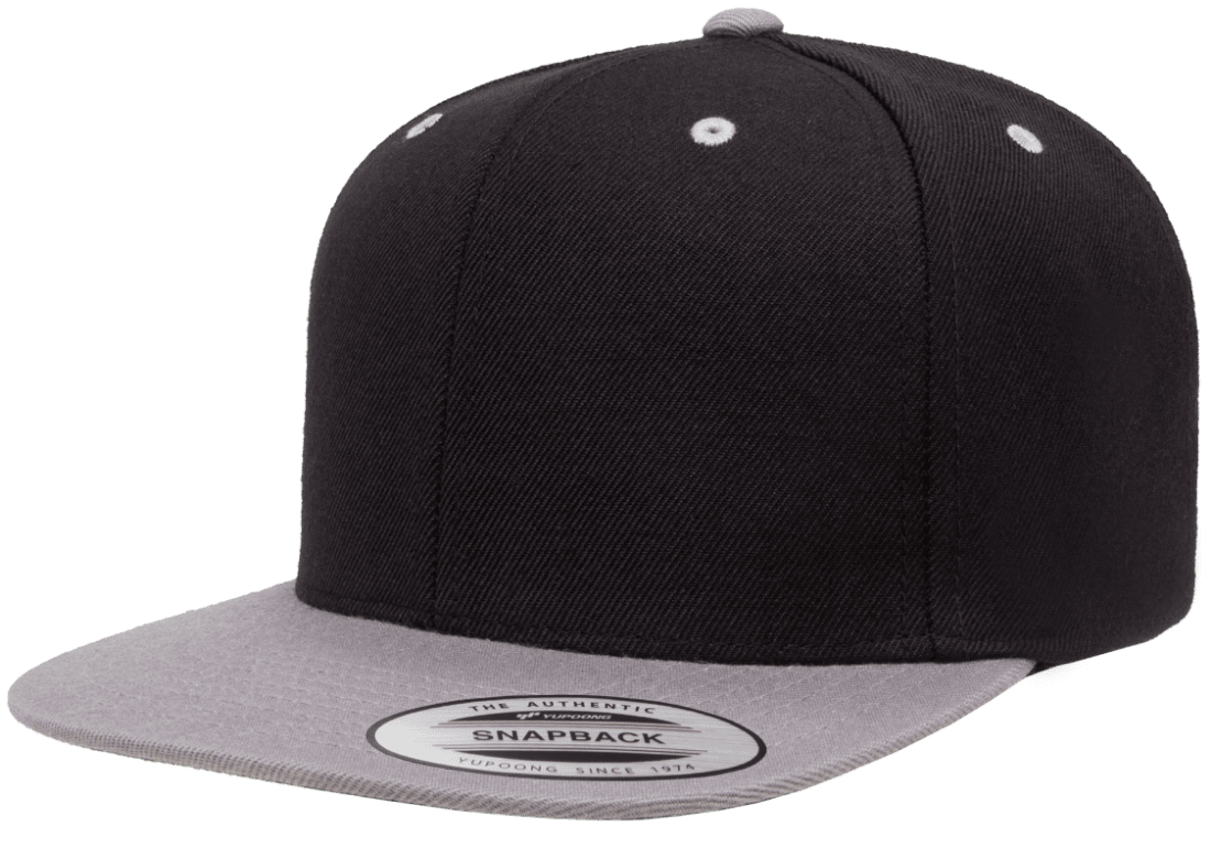 Yupoong 6089MT Premium Snapback Hat Flat Bill Cap, 2-Tone Colors - YP Classics