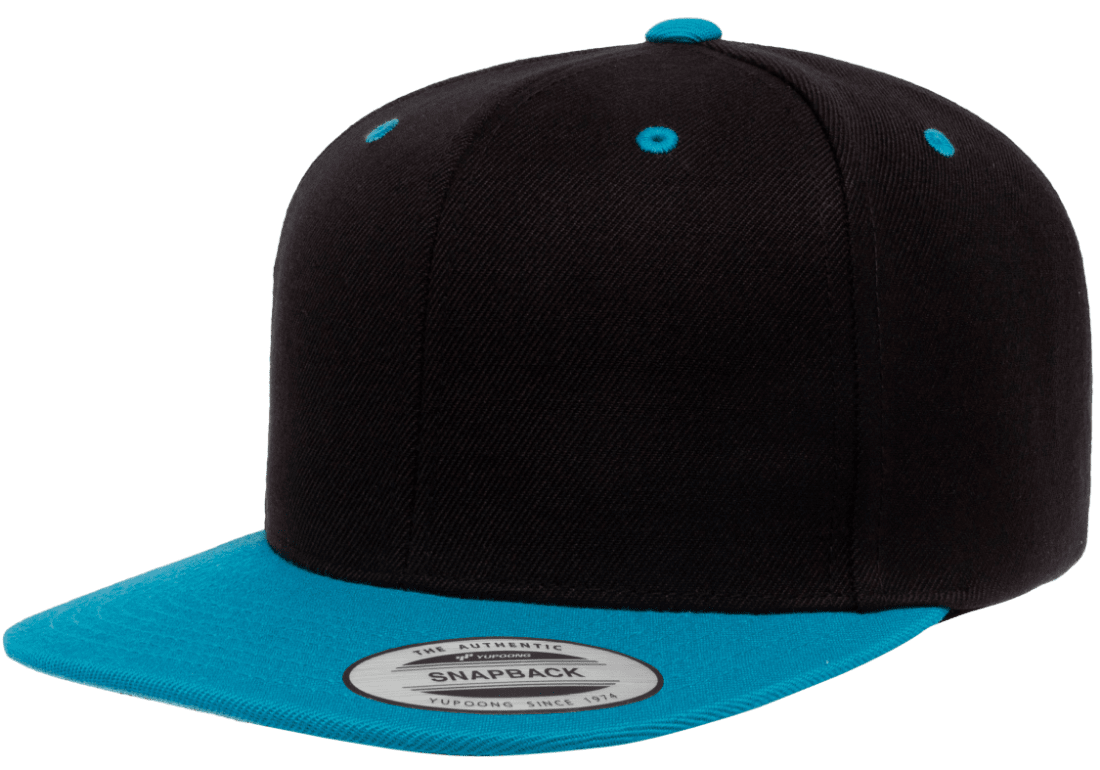 Yupoong 6089MT Premium Snapback Hat Flat Bill Cap, 2-Tone Colors - YP Classics
