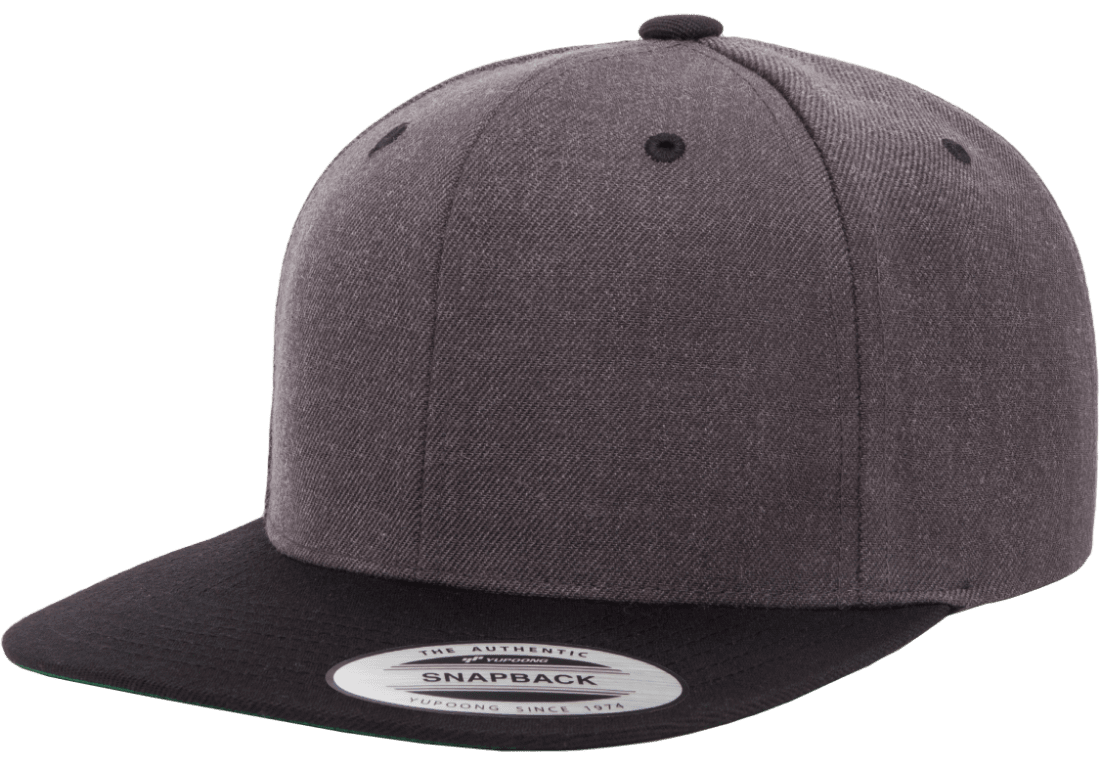 Yupoong 6089MT Premium Snapback Hat Flat Bill Cap, 2-Tone Colors - YP Classics