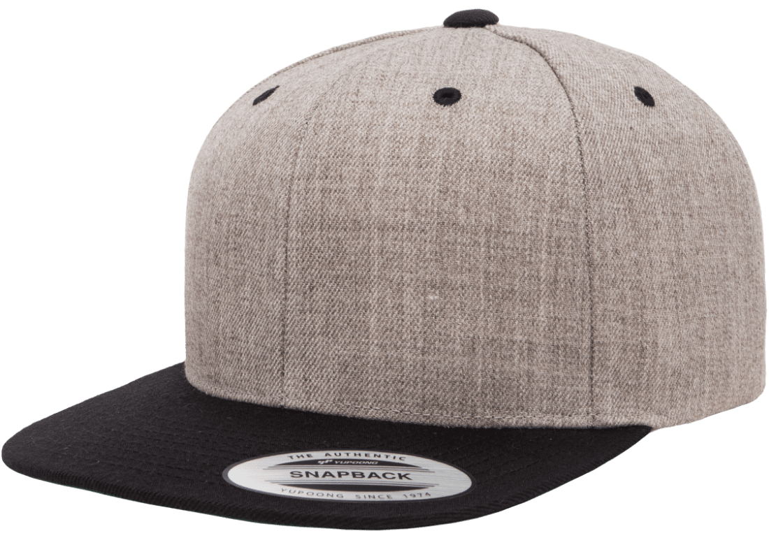 Yupoong 6089MT Premium Snapback Hat Flat Bill Cap, 2-Tone Colors - YP Classics