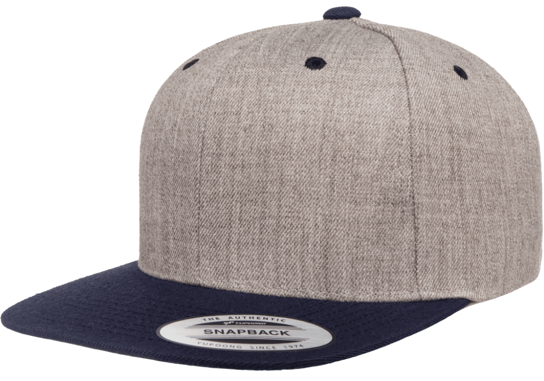 Yupoong 6089MT Premium Snapback Hat Flat Bill Cap, 2-Tone Colors - YP Classics