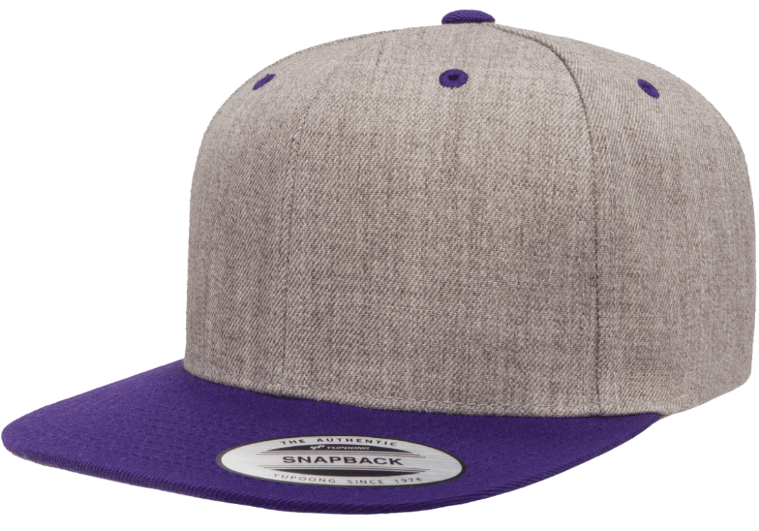 Yupoong 6089MT Premium Snapback Hat Flat Bill Cap, 2-Tone Colors - YP Classics