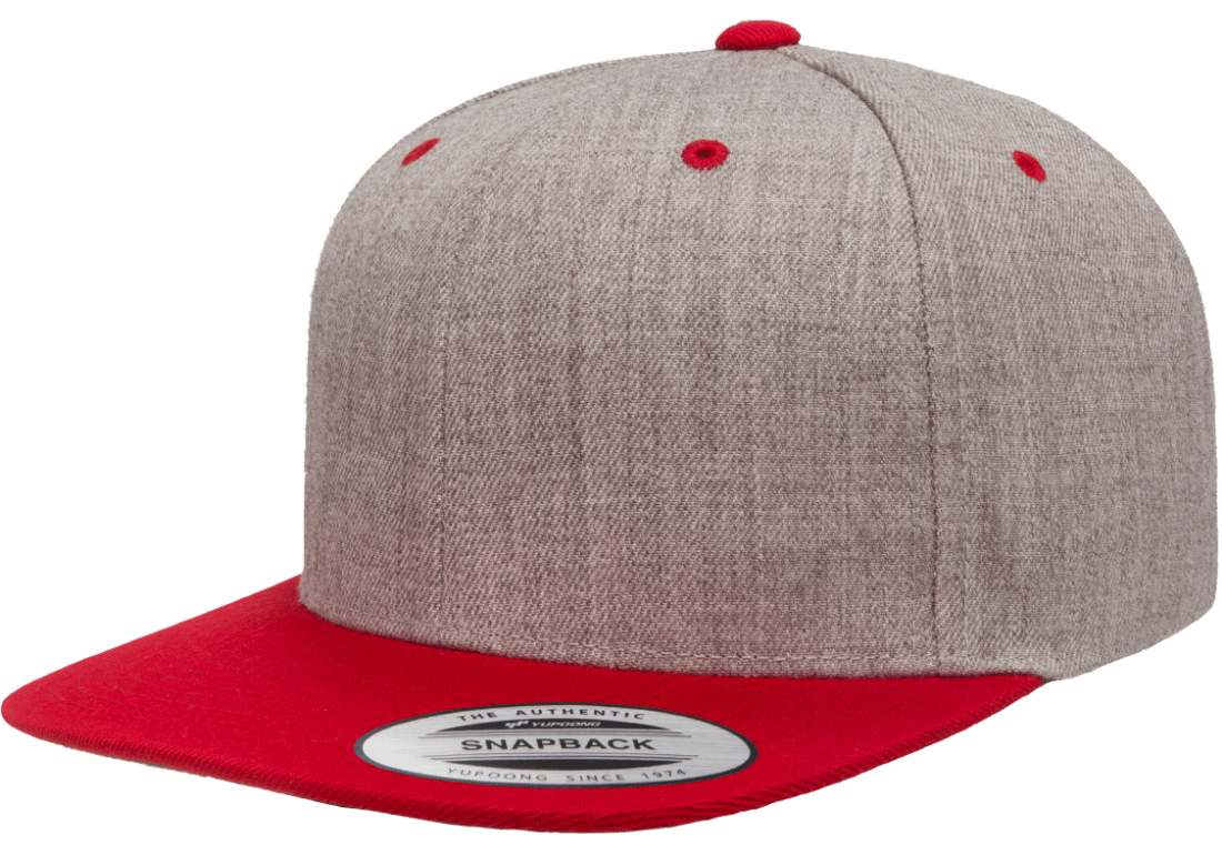 Yupoong 6089MT Premium Snapback Hat Flat Bill Cap, 2-Tone Colors - YP Classics