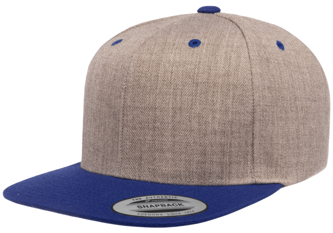 Yupoong 6089MT Premium Snapback Hat Flat Bill Cap, 2-Tone Colors - YP Classics