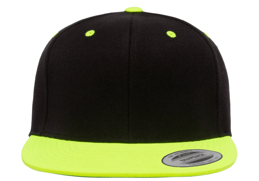 Yupoong 6089MT Premium Snapback Hat Flat Bill Cap, 2-Tone Colors - YP Classics