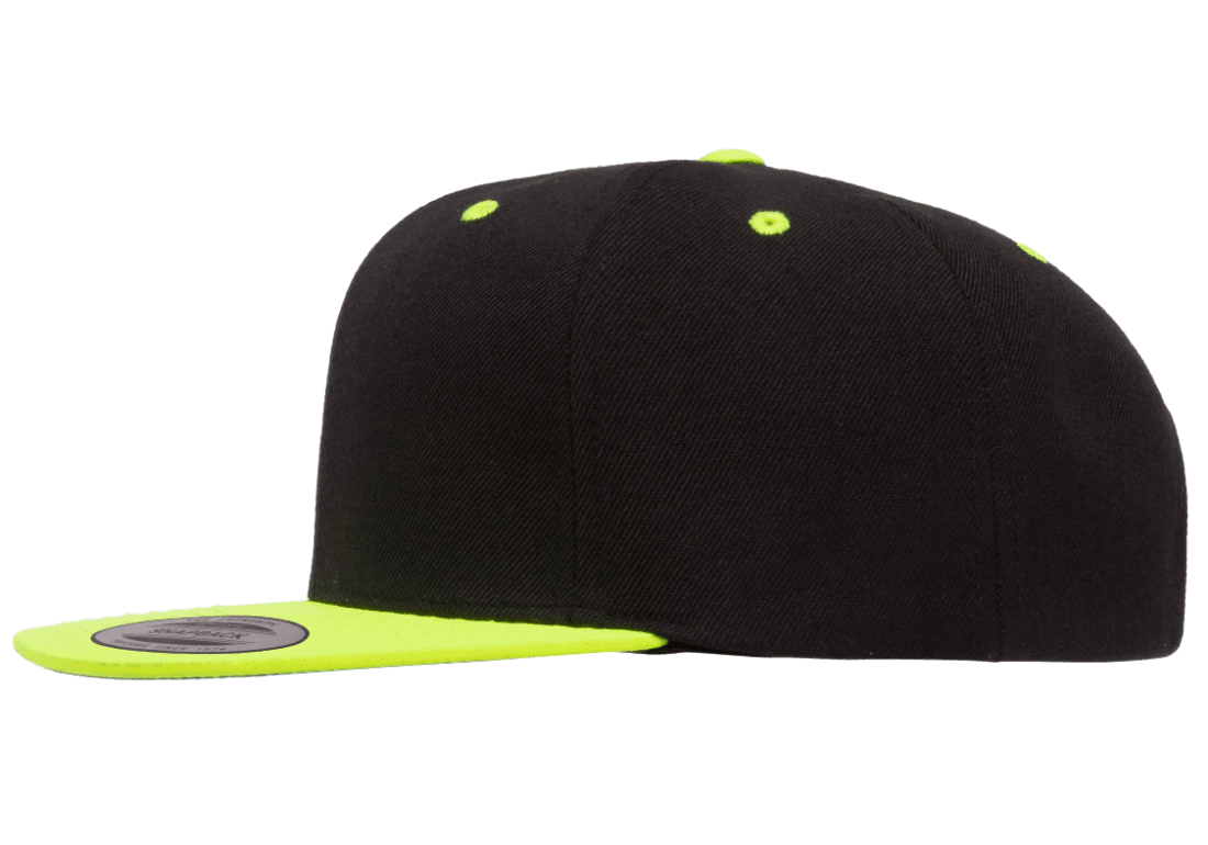 Yupoong 6089MT Premium Snapback Hat Flat Bill Cap, 2-Tone Colors - YP Classics