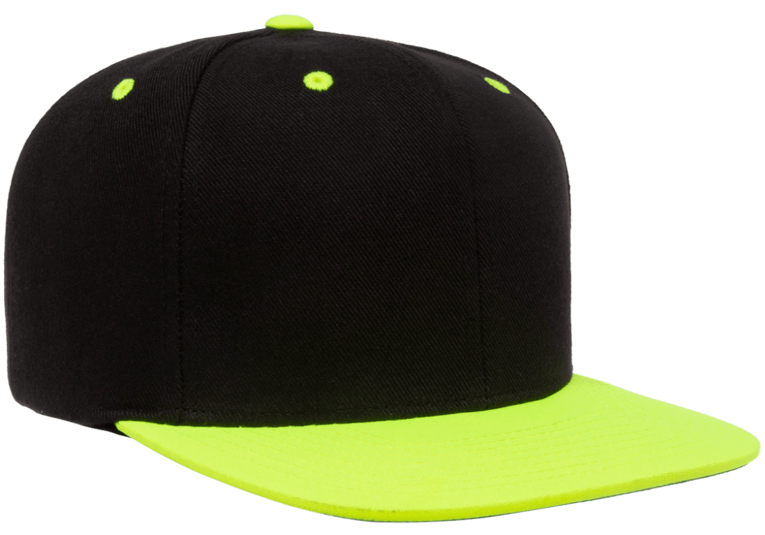 Yupoong 6089MT Premium Snapback Hat Flat Bill Cap, 2-Tone Colors - YP Classics