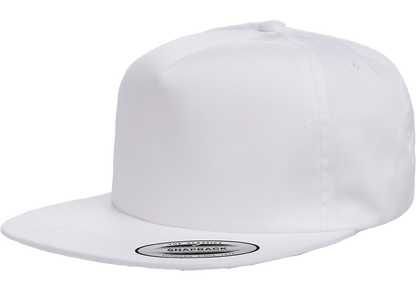 Yupoong 6502 Unstructured 5-Panel Snapback Hat, Flat Bill Cap - YP Classics