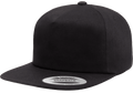 Yupoong 6502 Unstructured 5-Panel Snapback Hat, Flat Bill Cap - YP Classics