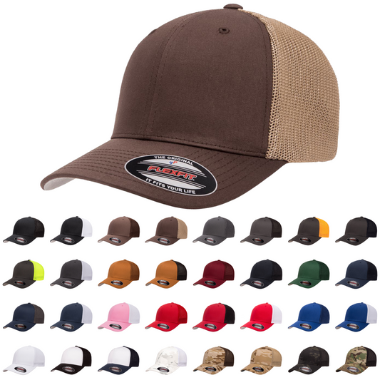 Flexfit® Trucker Hat with Mesh Back - Flexfit 6511 - Star Hats & Embroidery