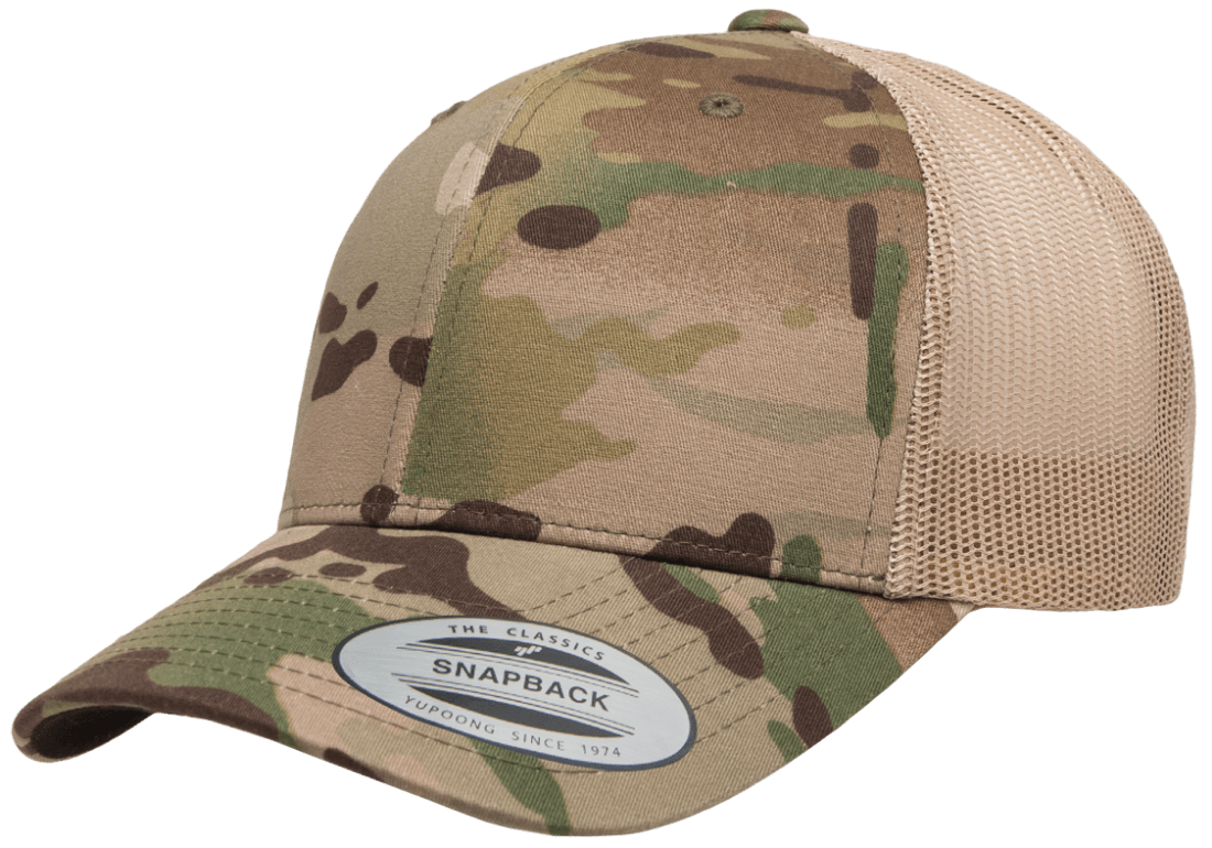 Yupoong 6606MC MultiCam Camo Retro Trucker Hat Baseball Cap with Mesh Back YP Classics