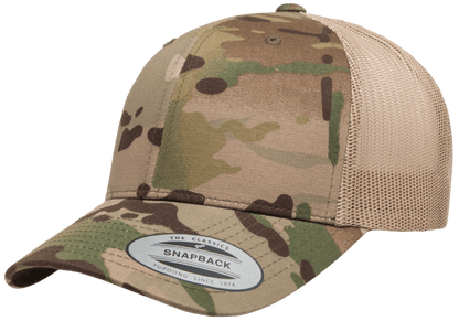 Yupoong 6606MC MultiCam Camo Retro Trucker Hat Baseball Cap with Mesh Back YP Classics