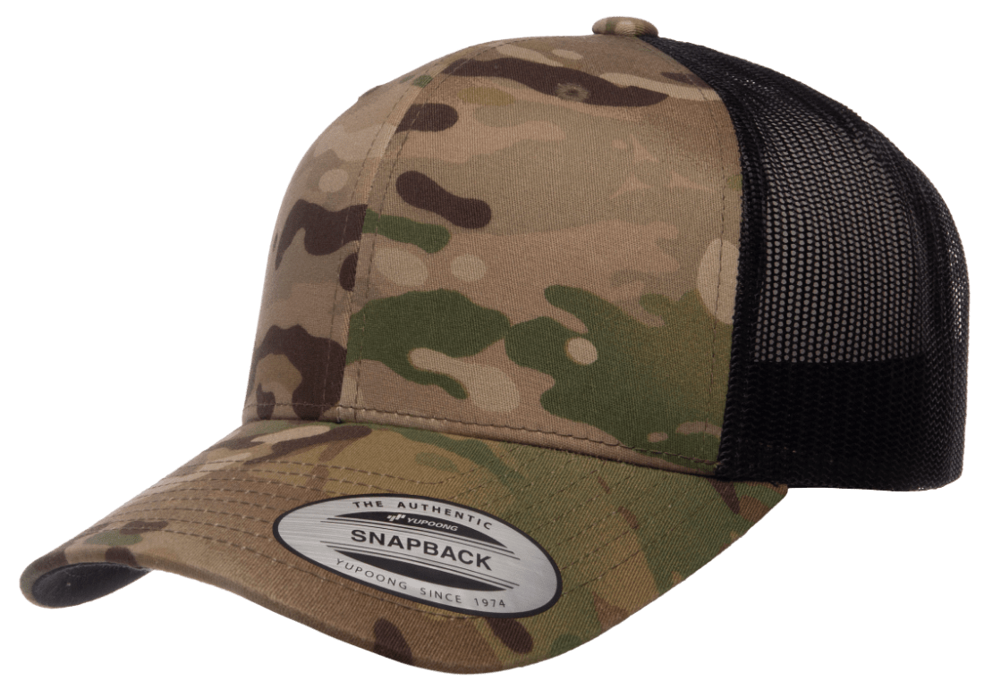 Yupoong 6606MC MultiCam Camo Retro Trucker Hat Baseball Cap with Mesh Back YP Classics
