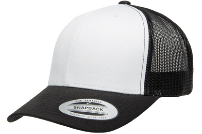Yupoong 6606W Retro Trucker Hat Baseball Cap with Mesh Back White Front YP Classics